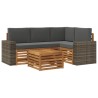 Ensemble de canapés d'extérieur 5 pcs Naturel et Anthracite 636656636656
