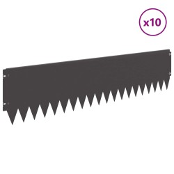 Bordure de Pelouse 10 pcs 103 x 25 cm Acier Noir 636659636659