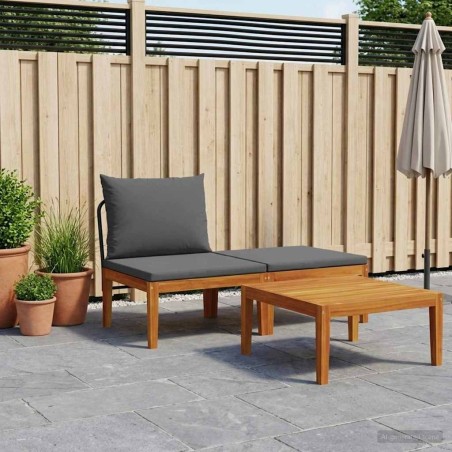 3 pcs Ensemble salon Bois d'Acacia Massif Naturel 636669636669