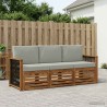 Ensembles de canapés avec coussin 3 pcs Bois d'Acacia Massif 636675636675