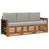 Ensembles de canapés avec coussin 3 pcs Bois d'Acacia Massif 636675636675