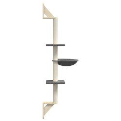 Arbre à chat mural avec griffoir gris foncé 142,5 cm 636677636677