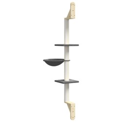 Arbre à chat mural avec griffoir gris foncé 142,5 cm 636677636677