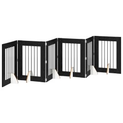 Porte de chien pliable avec supports 6 pcs Chêne noir 362 cm 636680636680