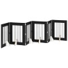 Porte de chien pliable avec supports 6 pcs Chêne noir 362 cm 636680636680