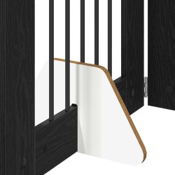 Porte de chien pliable avec supports 6 pcs Chêne noir 362 cm 636680636680