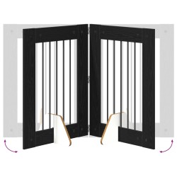 Porte de chien pliable avec supports 6 pcs Chêne noir 362 cm 636680636680