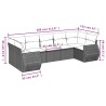 Salon de jardin avec coussins 7 pcs gris résine tressée 636681636681