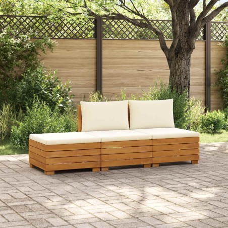 Ensemble de canapés d'extérieur avec coussin 3 Pièce Marron 636683636683
