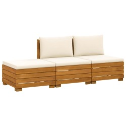 Ensemble de canapés d'extérieur avec coussin 3 Pièce Marron 636683636683