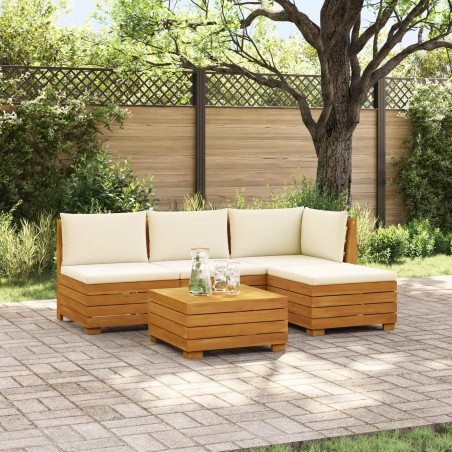 Ensemble de canapés d'extérieur avec coussin 5 Pièce Marron 636684636684