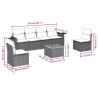 Salon de jardin avec coussins 7 pcs gris résine tressée 636687636687