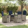 Ensemble de salle à manger pour jardin 5 pcs Gris polyrotin 636689636689