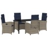 Ensemble de salle à manger pour jardin 5 pcs Gris polyrotin 636689636689