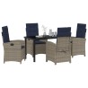 Ensemble de salle à manger pour jardin 5 pcs Gris polyrotin 636689636689
