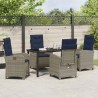 Ensemble de salle à manger pour jardin 5 pcs Gris polyrotin 636689636689