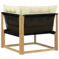 Canapé d'angle extérieur Bois d'acacia massif et Textilène 636691636691