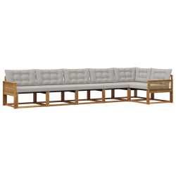Ensemble de canapés d'extérieur 6 pcs Naturel et gris clair 636705636705