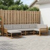 Ensemble de canapés d'extérieur 6 pcs Naturel et gris clair 636706636706
