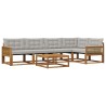 Ensemble de canapés d'extérieur 6 pcs Naturel et gris clair 636707636707