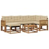 Ensemble de canapés d'extérieur 7 pcs Naturel et Beige 636708636708