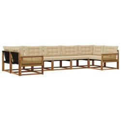 Ensemble de canapés d'extérieur 7 pcs Naturel et Beige 636709636709