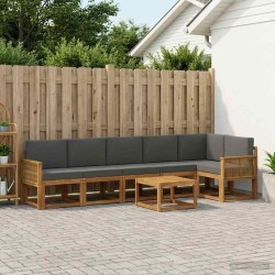 Ensemble de canapés d'extérieur 7 pcs Naturel et Anthracite 636710636710