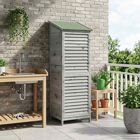 Abri de jardin Gris 59 x 56 x 176 cm Bois de Sapin Massif 636716636716