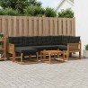 Ensemble de canapés d'extérieur 7 pcs Naturel et noir 636724636724