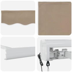 Auvent rétractable Beige 300 x 250 x 165 cm Tissu et Métal 636725636725
