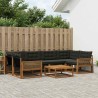 Ensemble de canapés d'extérieur 7 pcs Naturel et noir 636727636727