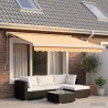 Auvent rétractable Sable 300 x 250 cm Tissu et Métal 636729636729