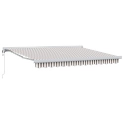 Auvent rétractable Gris clair et blanc 300 x 250 cm 636733636733