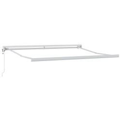 Auvent rétractable Gris clair et blanc 300 x 250 cm 636733636733