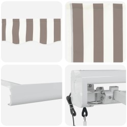 Auvent rétractable Gris clair et blanc 300 x 250 cm 636733636733