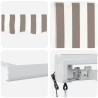 Auvent rétractable Gris clair et blanc 300 x 250 cm 636733636733