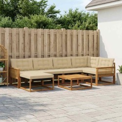 Ensemble de canapés d'extérieur 7 pcs Naturel et Beige 636744636744