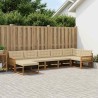 Ensemble de canapés d'extérieur 7 pcs Naturel et Beige 636745636745