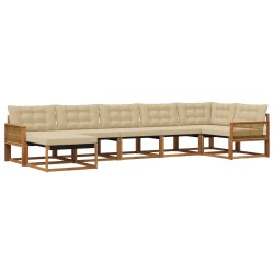 Ensemble de canapés d'extérieur 7 pcs Naturel et Beige 636745636745
