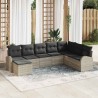 Ensemble de canapé de jardin 8 pcs Gris clair Poly rotin 636750636750