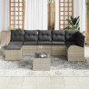 Ensemble de canapé de jardin 8 pcs Gris clair Poly rotin 636751636751