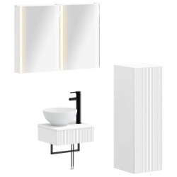 Ensemble d'armoire de salle de bain 4 pcs Blanc 636752636752
