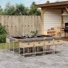 Ensemble à manger de jardin et coussins 9 pcs mélange beige 636755636755