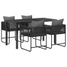 Ensemble de salle à manger pour jardin 5 pcs Noir et anthracite 636756636756