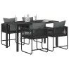 Ensemble de salle à manger pour jardin 5 pcs Noir et anthracite 636756636756