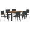 Ensemble de salle à manger pour jardin 7 pcs Noir polyrotin 636758636758