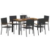 Ensemble de salle à manger pour jardin 7 pcs Noir polyrotin 636758636758