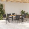 Ensemble de salle à manger pour jardin 7 pcs Noir polyrotin 636758636758