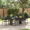 Ensemble de salle à manger pour jardin 7 pcs Noir polyrotin 636759636759