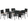 Ensemble de salle à manger pour jardin 7 pcs Noir polyrotin 636759636759